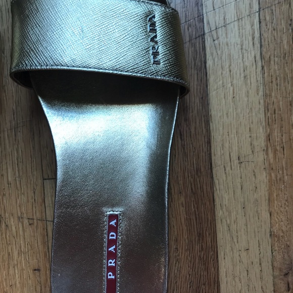 GOLD PRADA SLIDES - Picture 4 of 7